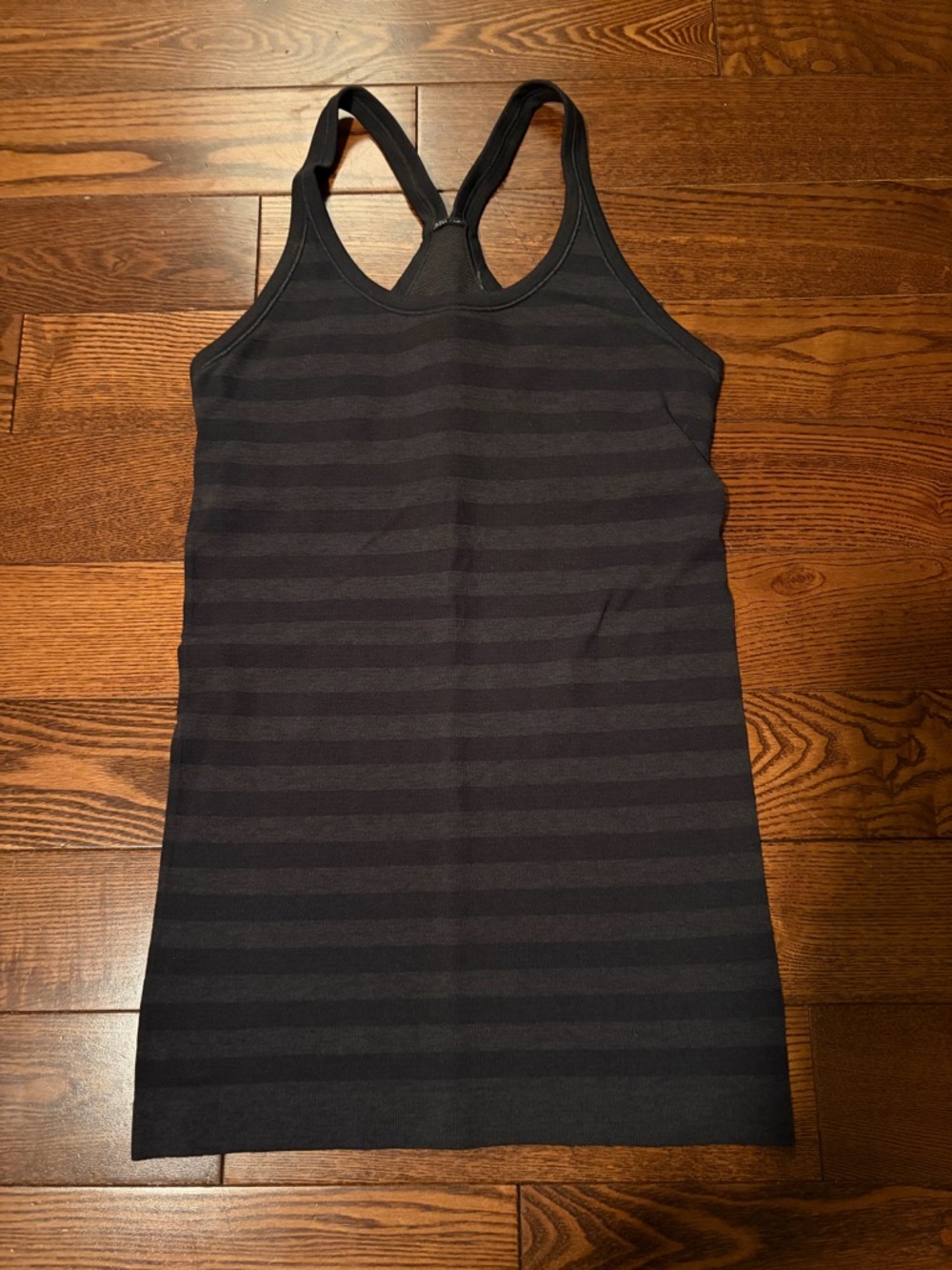 Lululemon Ebb to Street Striped Racerback Tank - Black & Dark Gray - Sz 2